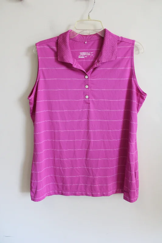 Nike Golf Dri-Fit Pink Striped Polo Tank | XL stretchy tank top