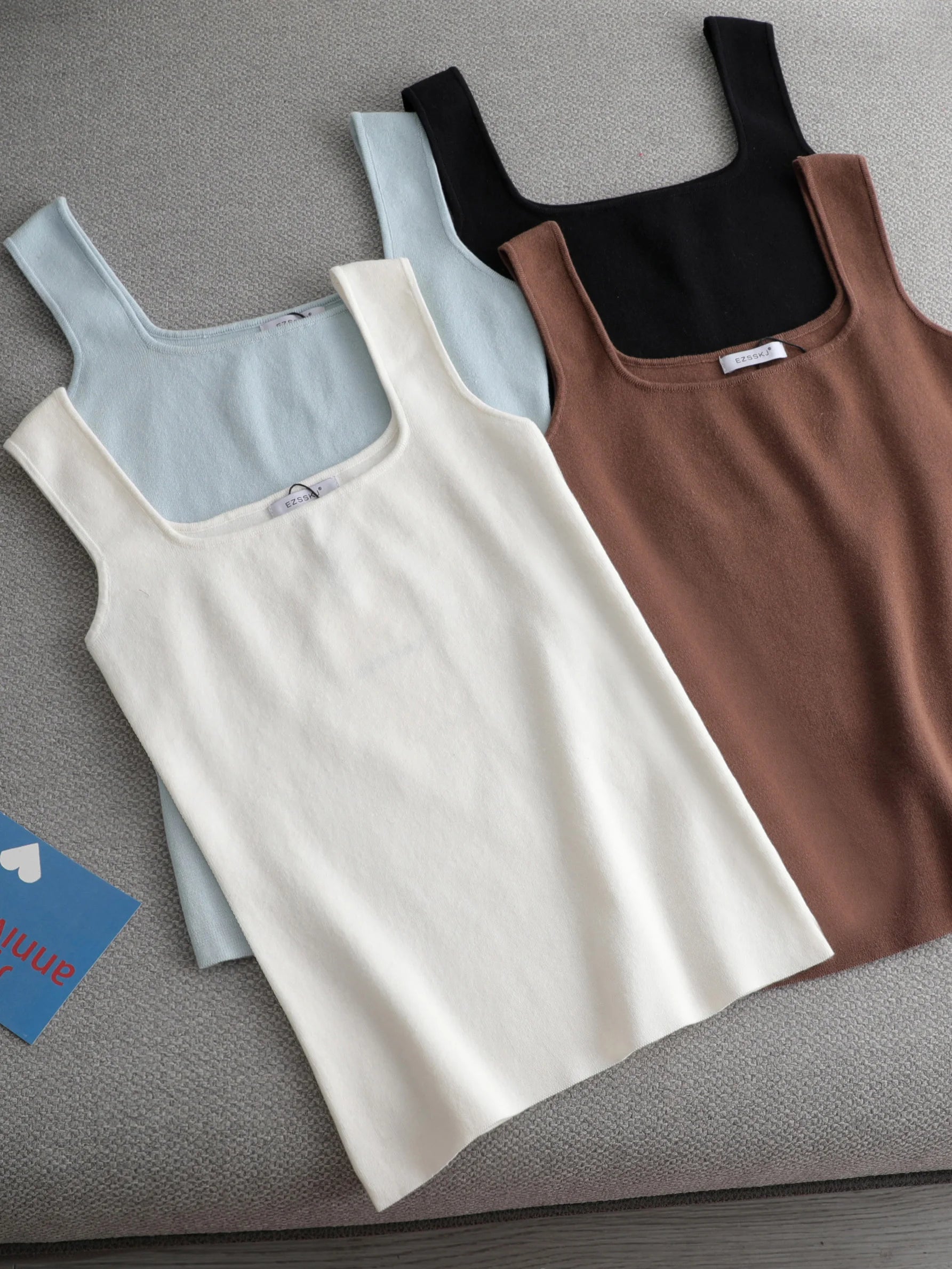 Fall Valley U-Neck Basic Cotton Cashmere Womens Crop Top Tank halter tank top