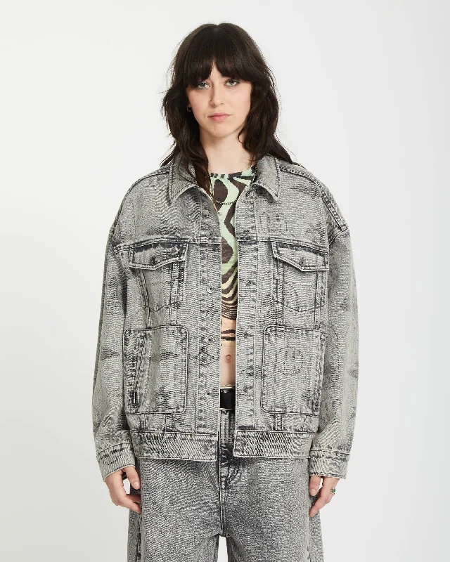 Filip Rygalski Denim Jacket - GREY VINTAGE Trench Coat Raincoat Waterproof Jacket