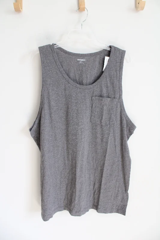 NEW Old Navy Soft-Washed Gray Pocket Tank Top | XL seamless tank top