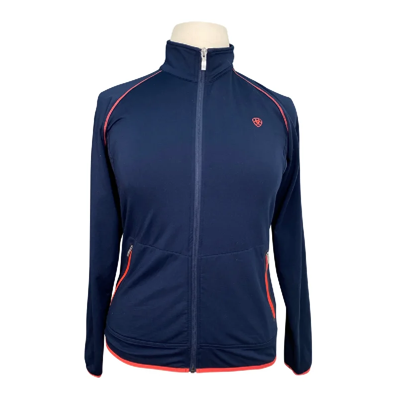 Ariat Lightweight Zip-Up Jacket in Navy/Coral - Women's Large Fleece Fabric Down Fabric Feather Fabric Ariat Lightweight Zip-Up Jacket in Navy/Coral - Women's Large Fleece Fabric Down Fabric Feather Fabric
