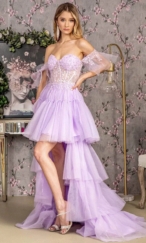 GLS by Gloria GL3396 - Off-Shoulder A-Line Evening Dress