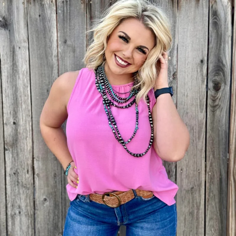 Texas True Threads Women's Rose Pink Vicky Tank lounge tank top