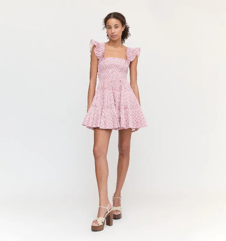 The Charlotte Nap Dress - Rose Circular Lattice