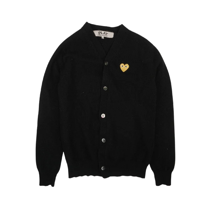 Play Comme des Garcons Cardigan - Women's XL Denim Fabric Leather Fabric Suede Fabric