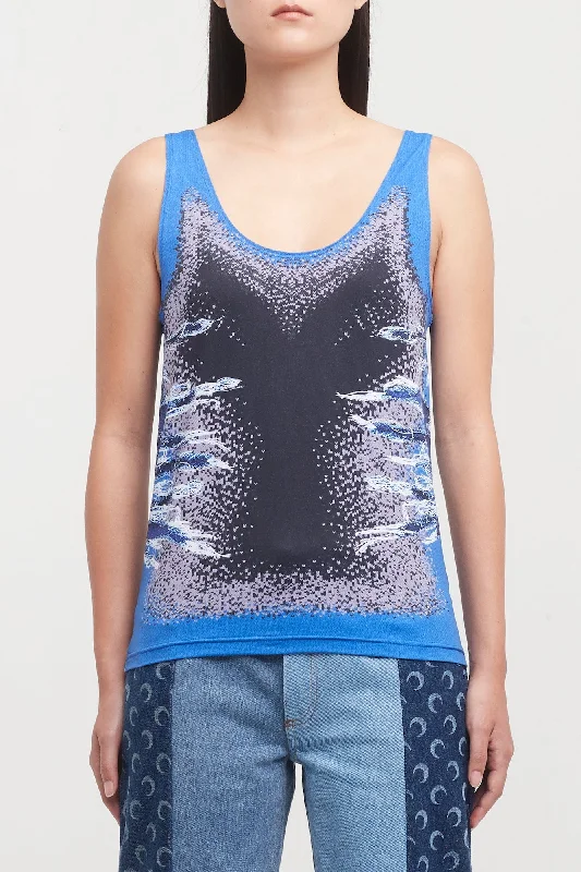 Y/Project Womens Whisker Print Tank Top fitted tank top