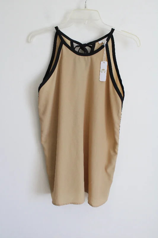 NEW Charming Charlie Tan Black Tank | S cozy tank top