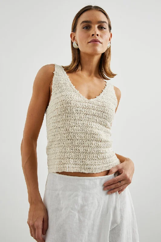 Matilde Tank - Oat cold shoulder tank