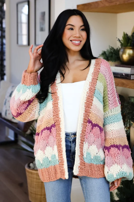FINAL SALE - Cozy Coolness Multi Sweater Cardigan Open Front Closed Front Wrap Front