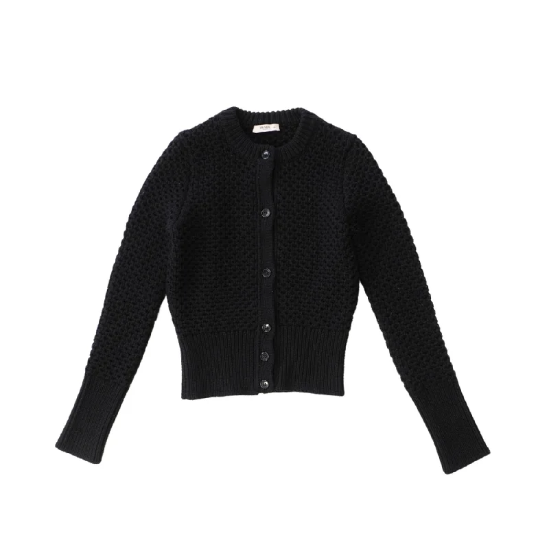 Prada Knit Cardigan - Women's 44 Zippered Front Buttoned Front Snap Front