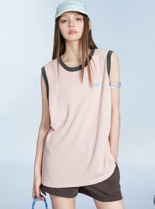 Sports Tank Top With Stitched Details sequin tank top