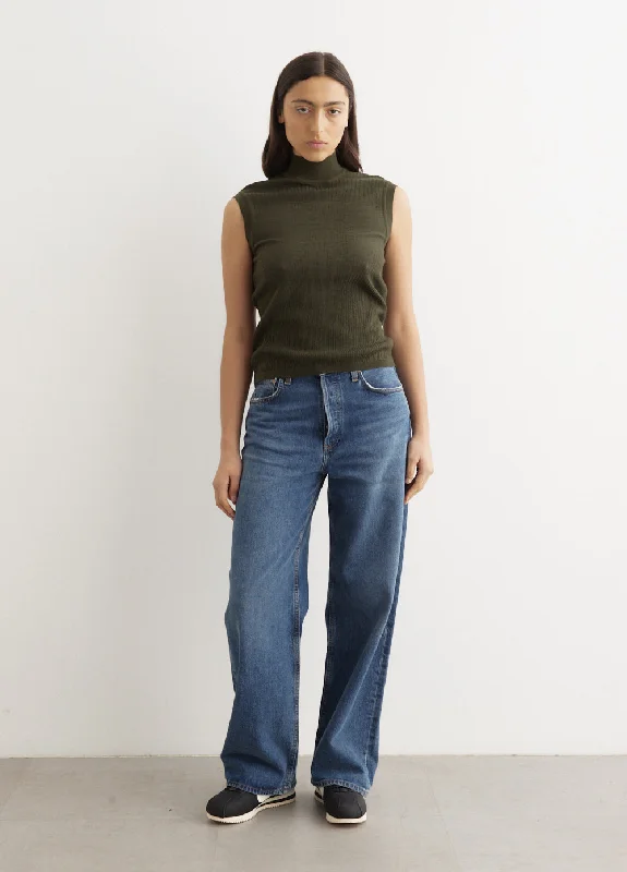 ESC Knit Tank Top navy tank top