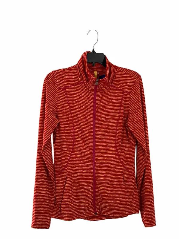lole Size M Red Orange Striped Athletic Jacket Fleece Fabric Down Fabric Feather Fabric lole Size M Red Orange Striped Athletic Jacket Fleece Fabric Down Fabric Feather Fabric