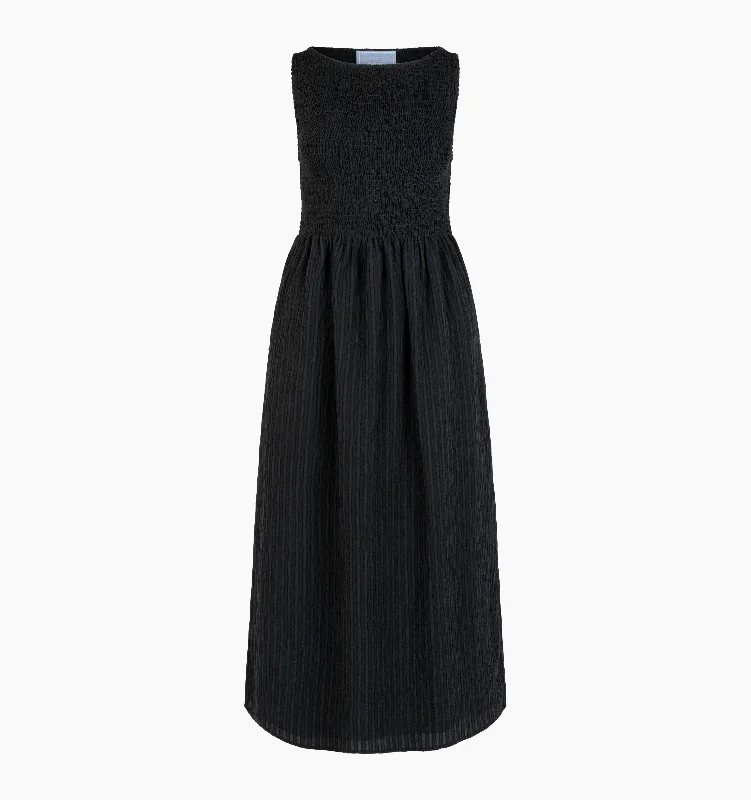 Black Tonal Seersucker