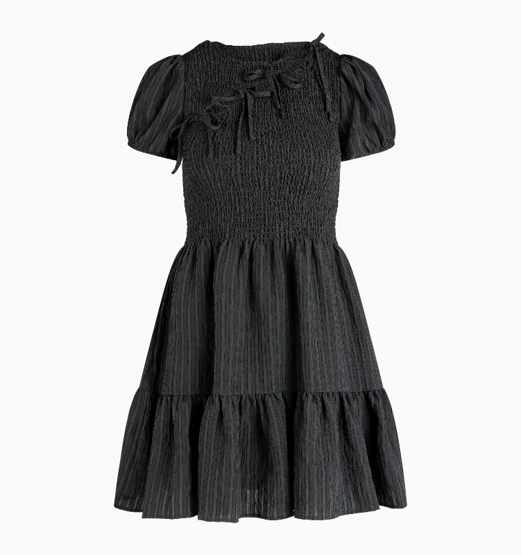 Black Tonal Seersucker