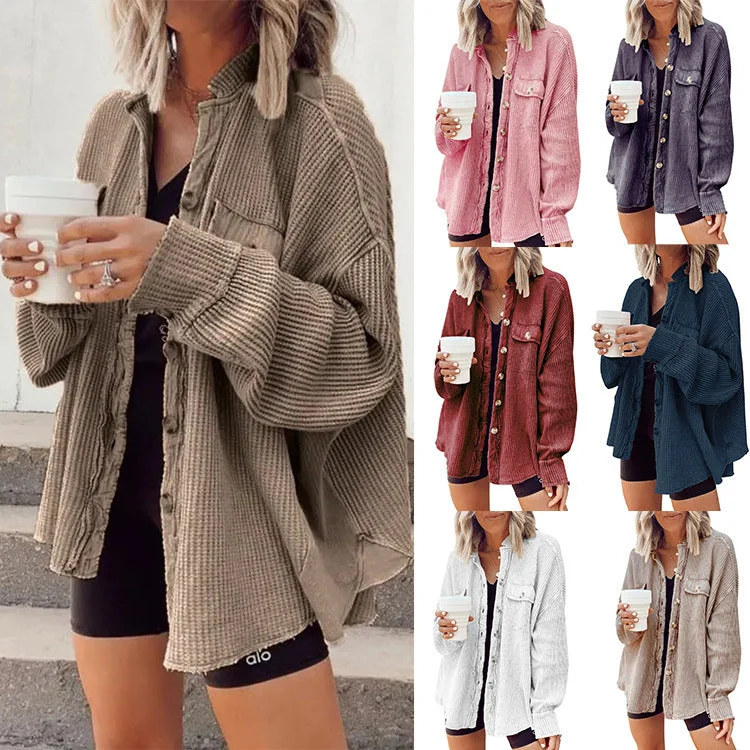 Button Shirt Jacket Women Lapel Long Sleeve Blouse Fashion Jacket Tops Lace Jacket Ribbed Jacket Sequined Jacket Button Shirt Jacket Women Lapel Long Sleeve Blouse Fashion Jacket Tops Lace Jacket Ribbed Jacket Sequined Jacket