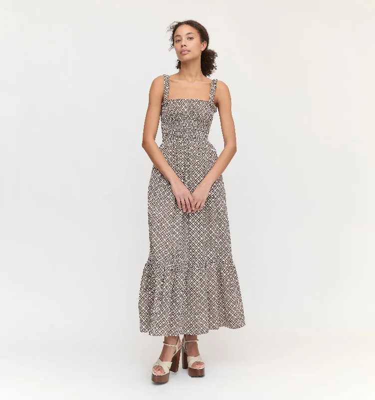 The Anjuli Nap Dress - Chocolate Circular Lattice