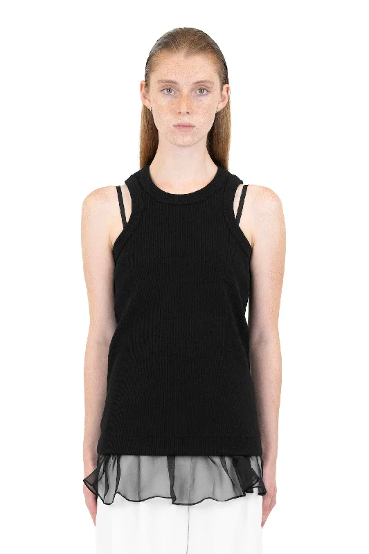 Sacai Cotton Jersey Tank Top trendy tank top