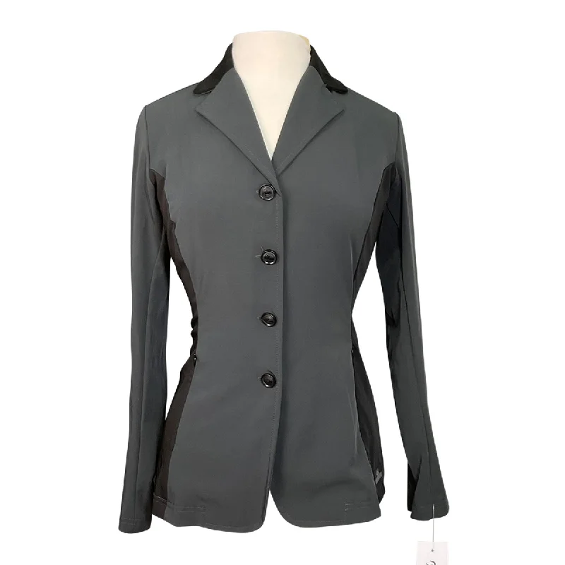 Grand Prix 'Quinn' Show Jacket in Grey/Black - Women's 14R (US 8) Zippered Jacket Buttoned Jacket Snapped Jacket Grand Prix 'Quinn' Show Jacket in Grey/Black - Women's 14R (US 8) Zippered Jacket Buttoned Jacket Snapped Jacket