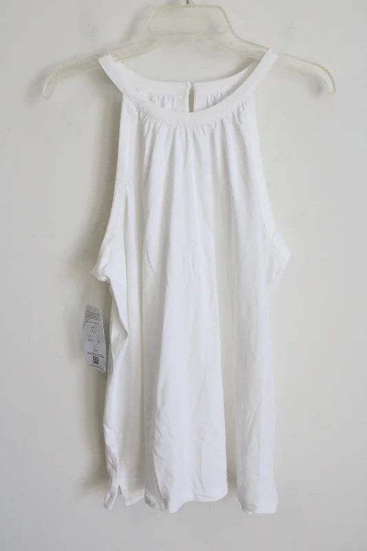 Lands' End White Tank Top | L lightweight tank top