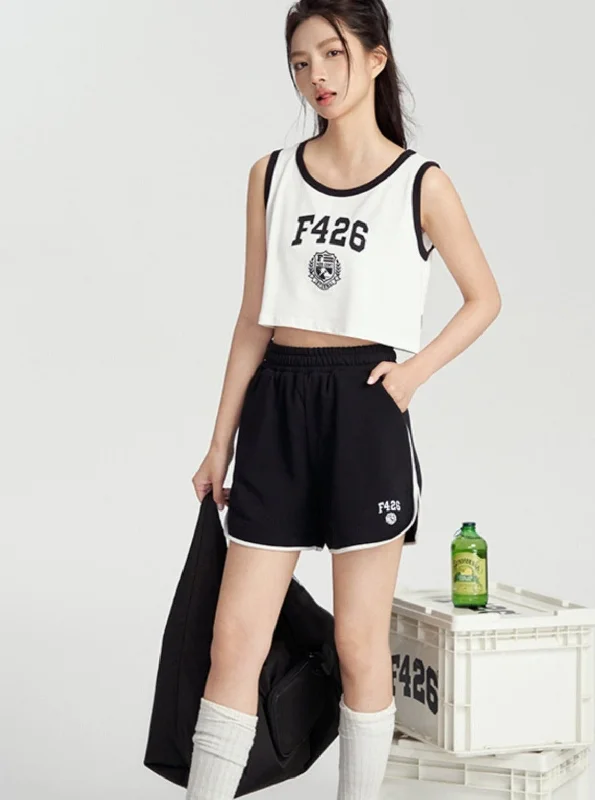 Loose Badge Logo Sports Tank Top Co-Ord cotton tank top