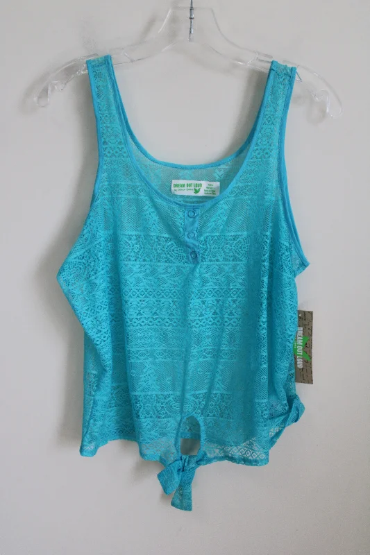 NEW Dream Out Loud Blue Lace Tank | XL bright tank top