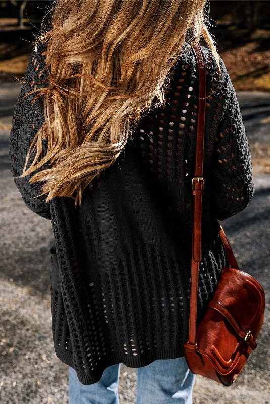 3/4 Sleeve Knit Cardigan Terry Terry Cloth Terry Knit