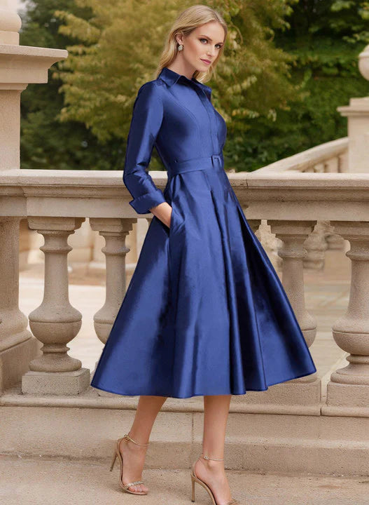 A-word/Princess V-neck Tea Head mother of the bride dresses
