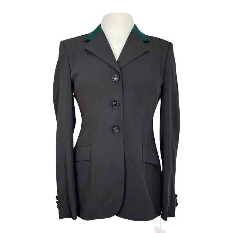 Grand Prix TechLite Show Jacket in Black/ Green Collar - Women's 12R Snapped Jacket Toggled Jacket Drawstring Jacket Grand Prix TechLite Show Jacket in Black/ Green Collar - Women's 12R Snapped Jacket Toggled Jacket Drawstring Jacket