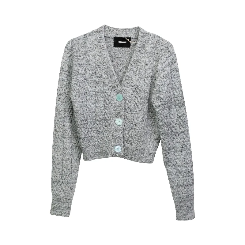 We11done Cardigan - Women's S Mesh Blend Leather Blend Suede Blend
