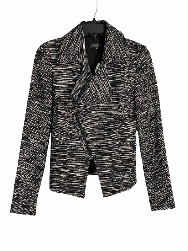 Zanella Size 4 Black White Jacket Print Jacket Jacquard Jacket Embroidered Jacket