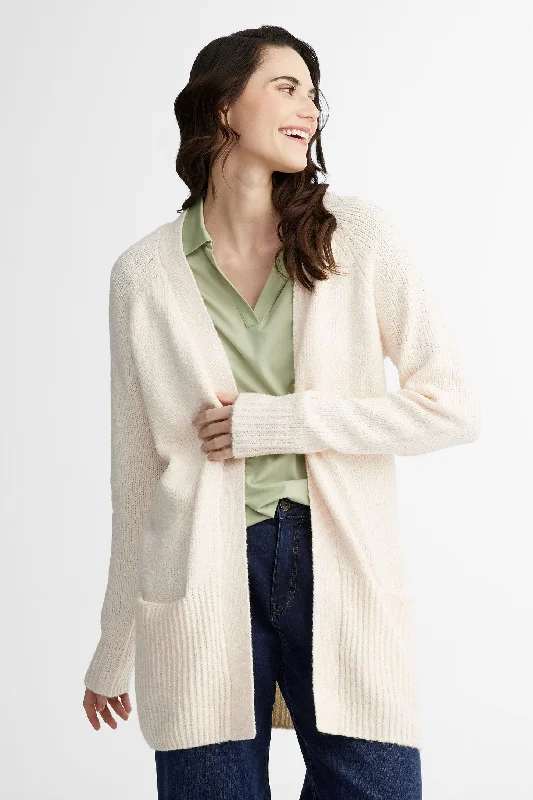 Cardigan en tricot en polyester recyclé - Femme Knit Fabric Woven Fabric Fleece Fabric