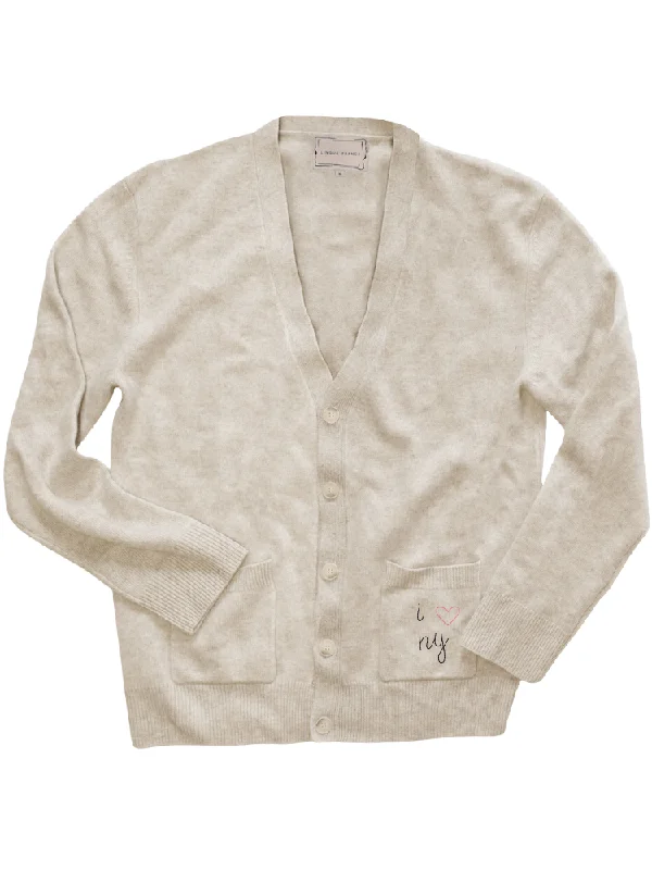 "i heart ny" Oversized Cardigan Handmade Hand-knitted Hand-woven