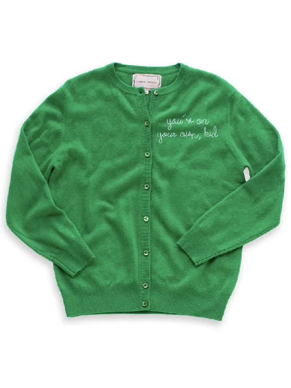 "you're on your own, kid" Cardigan Terry Blend Velvet Blend Canvas Blend