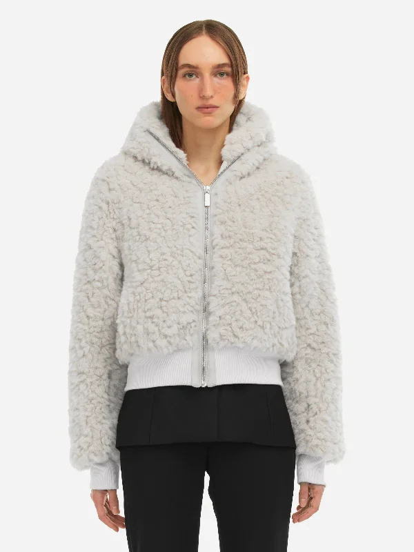 006 - Leather Stripe Faux-Fur Hooded Jacket Print Jacket Jacquard Jacket Patchwork Jacket 006 - Leather Stripe Faux-Fur Hooded Jacket Print Jacket Jacquard Jacket Patchwork Jacket