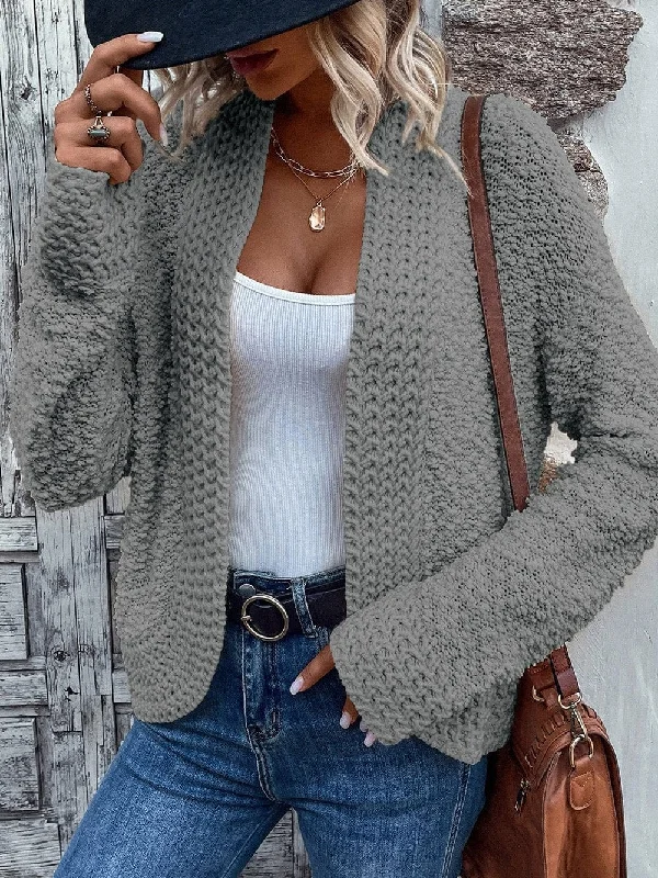 Knit Long Sleeve Loose Sweater Cardigan Slim Fit Regular Fit Oversized