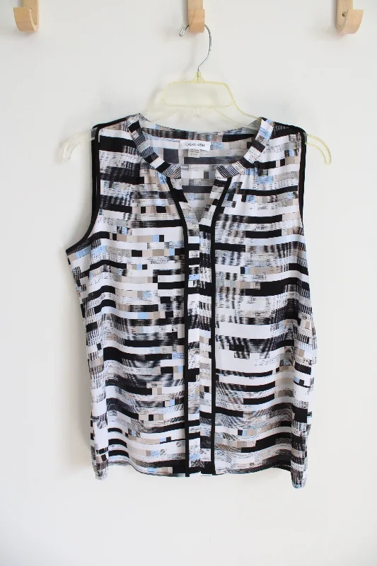 Calvin Klein Black & White Patterned Tank | S athletic tank top