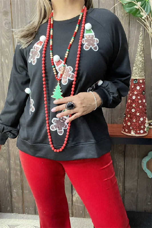 XCH15219 Santa Claus sequin patch in the black solid color long sleeve cardigan design women blouse (Copy) Fleece Fabric Down Fabric Feather Fabric XCH15219 Santa Claus sequin patch in the black solid color long sleeve cardigan design women blouse (Copy) Fleece Fabric Down Fabric Feather Fabric
