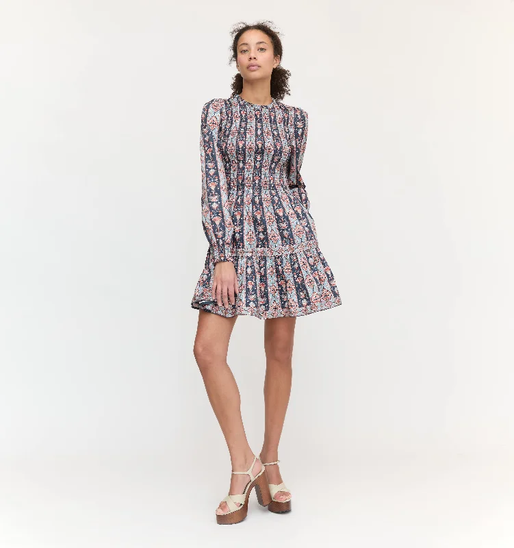 The Viviana Mini Nap Dress - Navy Emma Stripe