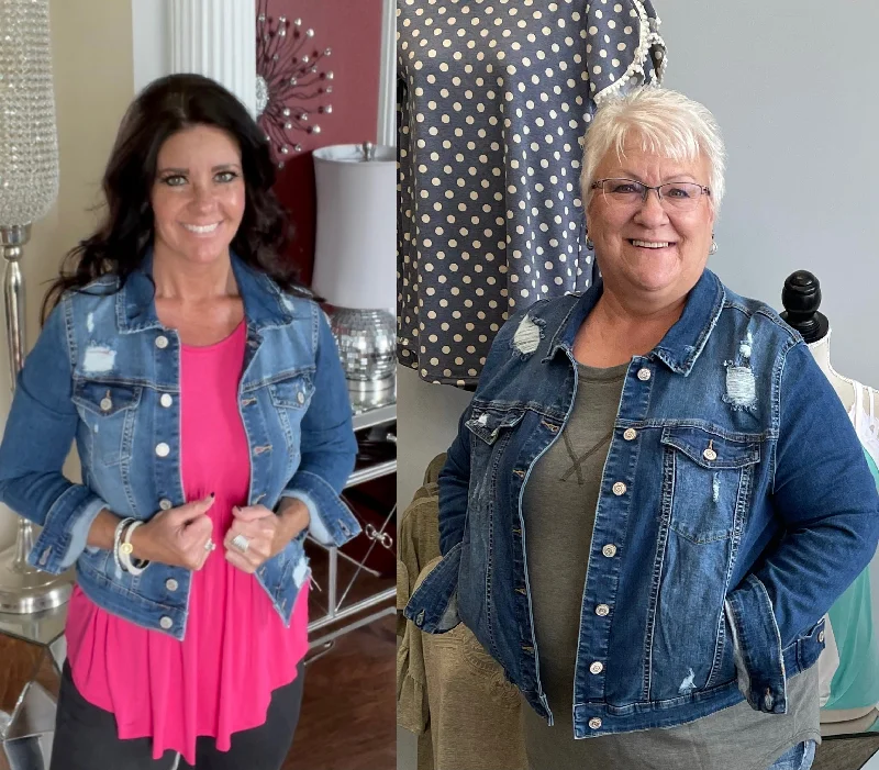 Regular and Curvy Distressed Denim Jackets Plaid Jacket Tartan Jacket Houndstooth Jacket Regular and Curvy Distressed Denim Jackets Plaid Jacket Tartan Jacket Houndstooth Jacket