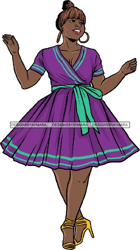 Afro Beautiful Woman Fashion Female Girl Model Dress Goddess Diva Classy Lady .SVG Cut Files For Silhouette Cricut and More!