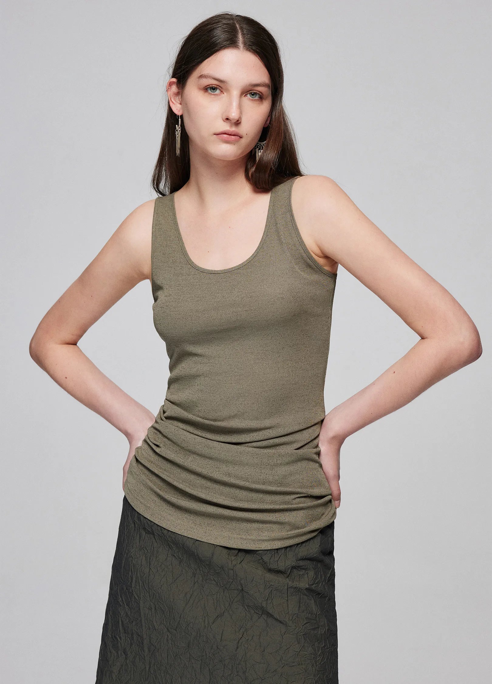 Slim Tank Top Womens grey tank top