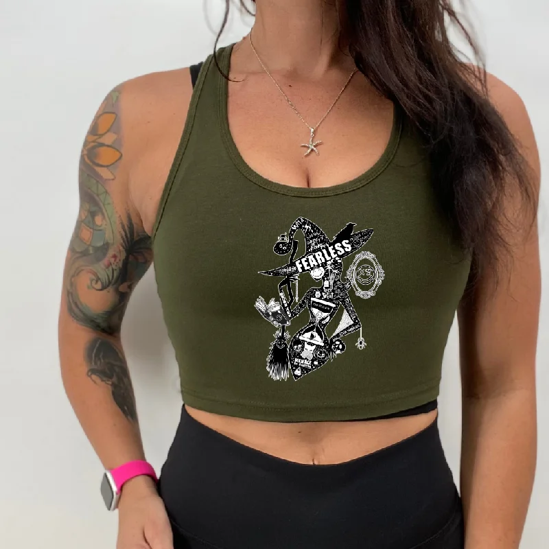 Ladies "SALTY WITCH" Racerback Crop Tank lavender tank top