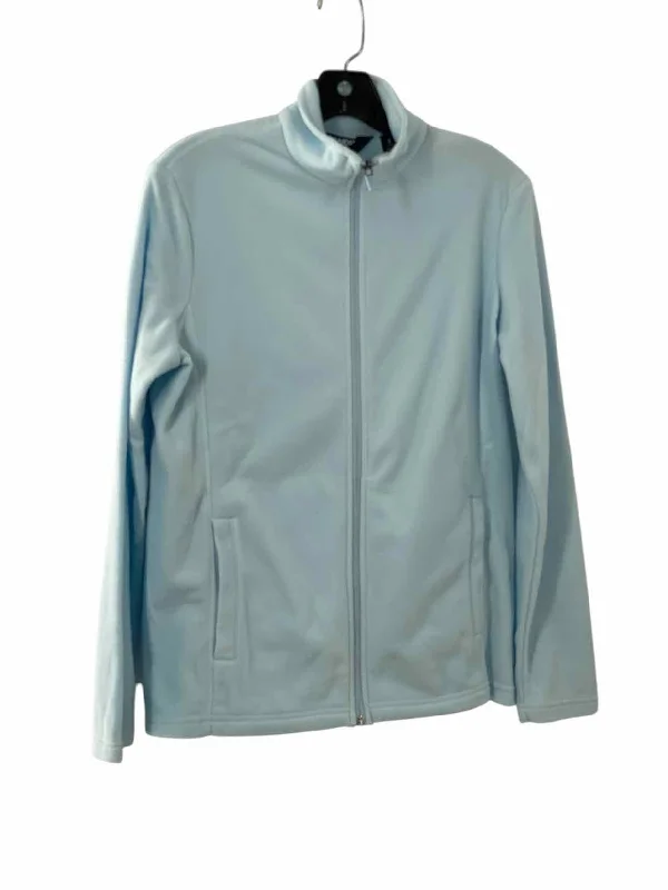 Lands End Size S Light Blue Fleece Jacket (Outdoor) Rayon Fabric Velvet Fabric Corduroy Fabric Lands End Size S Light Blue Fleece Jacket (Outdoor) Rayon Fabric Velvet Fabric Corduroy Fabric