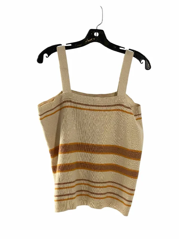 Loft Size XL Cream Brown/Yellow Stripe Tank Top soft pink tank