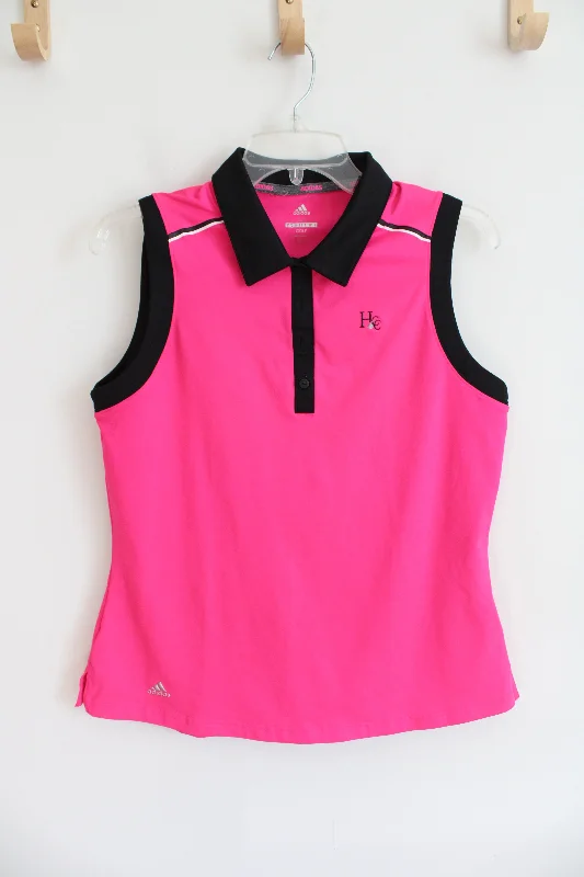 Adidas Hot Pink & Black HCC Polo Tank | M print tank top