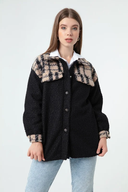 Female Plaid Pattern Jacket Mesh Jacket Canvas Jacket Denim Jacket