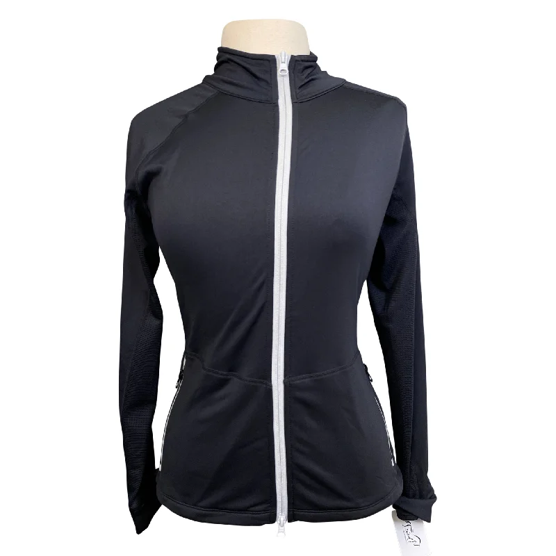 Horze 'Vera' Sweat Jacket in Black - Women's 6 Knit Jacket Woven Jacket Fleece Jacket