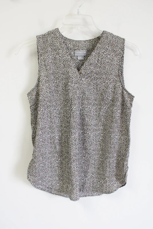 Liz Claiborne Studio Olive Green White Dotted Tank | S baby blue tank