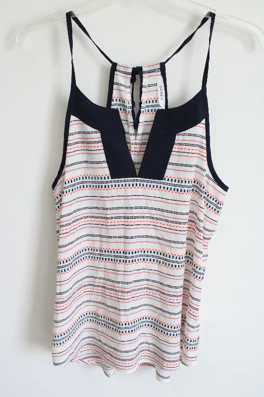 Athleta White Navy Blue Striped Tank | S ivory tank top